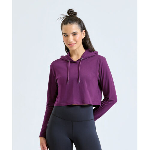 Women's TriDri® cropped hooded long sleeve t-shirt Thumbnail