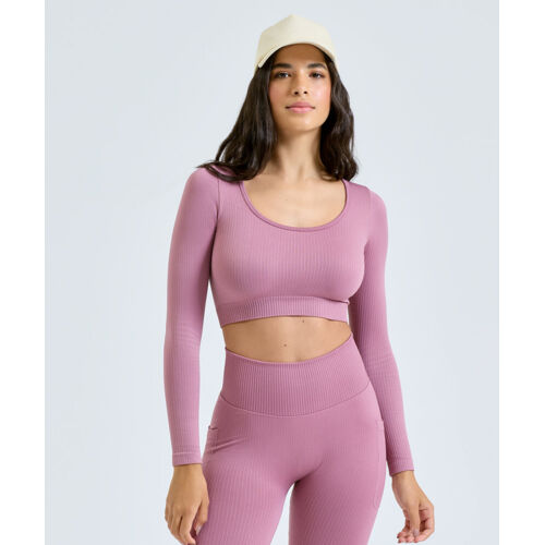 Women’s TriDri® ribbed seamless '3D Fit' crop top Thumbnail