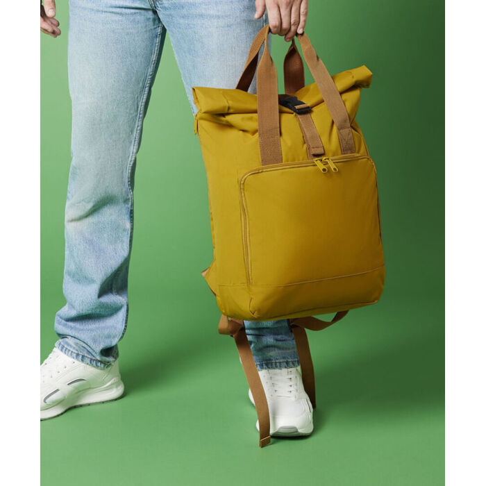 Recycled twin handle roll-top laptop backpack Thumbnail