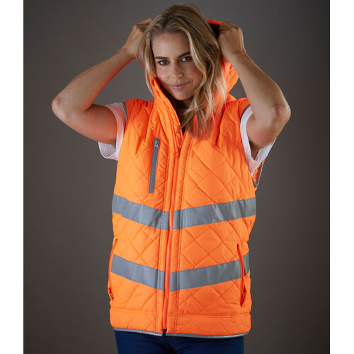 Yoko Hi-Vis Kensington Hooded Gilet Thumbnail