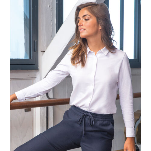 NEOBLU Ladies Basile Organic Cotton Long Sleeve Piqué Shirt Thumbnail