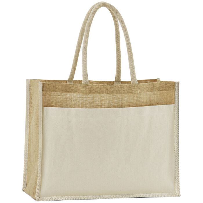 Westford Mill Cotton Pocket Natural Starched Jute Shopper Thumbnail