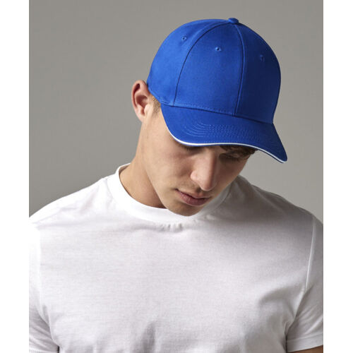 EarthAware® classic organic cotton 6-panel cap – sandwich peak Thumbnail