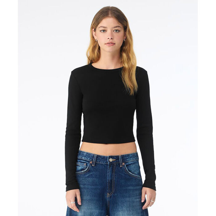 Women’s micro rib long sleeve baby t-shirt Thumbnail