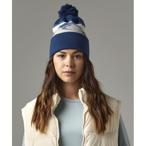 Mountain peaks pom pom beanie Thumbnail