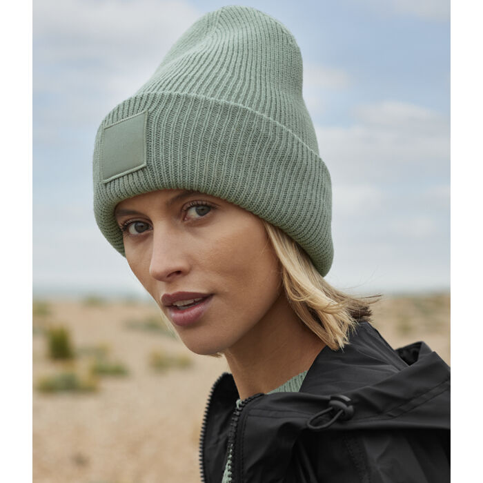 Beechfield Deep Cuff Tonal Patch Beanie Thumbnail