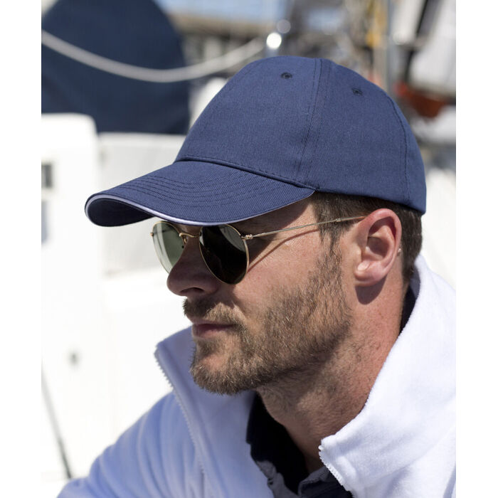 Memphis brushed cotton low-profile sandwich peak cap Thumbnail