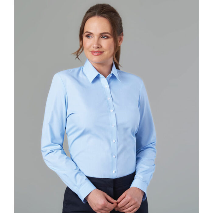 Brook Taverner Ladies Selene Long Sleeve Poplin Shirt Thumbnail