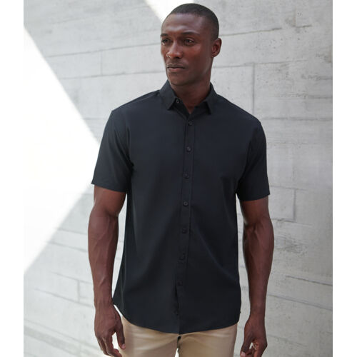 Henbury Short Sleeved Cotton Feel Coolplus® Shirt Thumbnail