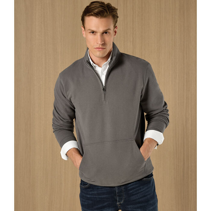 Kustom Kit Regular Fit 1/4 Zip Piqué Sweatshirt Thumbnail