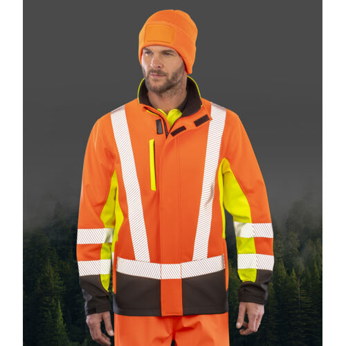 Result Recycled Three Layer Printable 3-Tone Safety Soft Shell Jacket Thumbnail