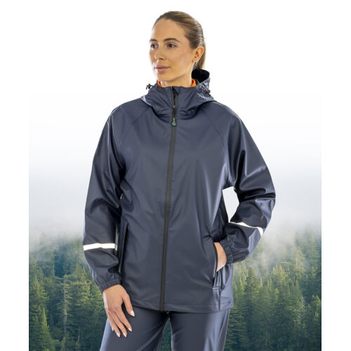 Prism PU waterproof jacket with reflective bands and recycled backing Thumbnail