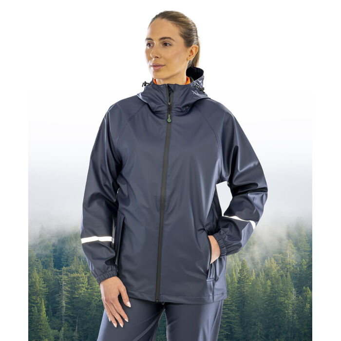 Prism PU waterproof jacket with reflective bands and recycled backing Thumbnail
