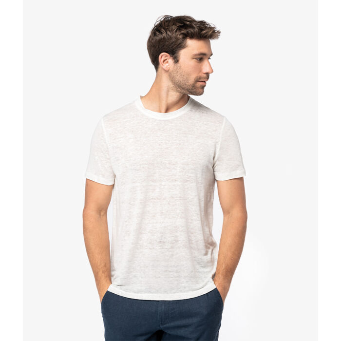 Spasso Crew Neck Linen T-Shirt Thumbnail