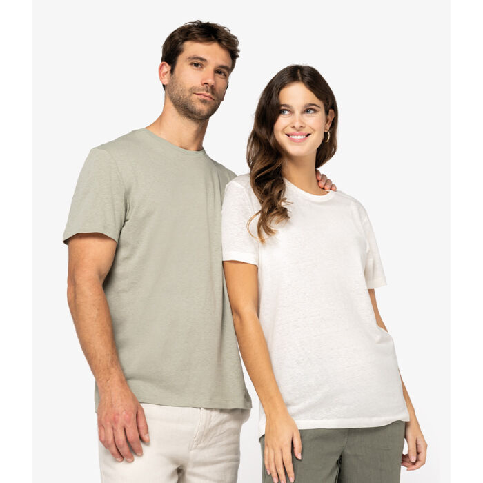 Spasso Unisex Organic Cotton Linen Blend T-Shirt Thumbnail