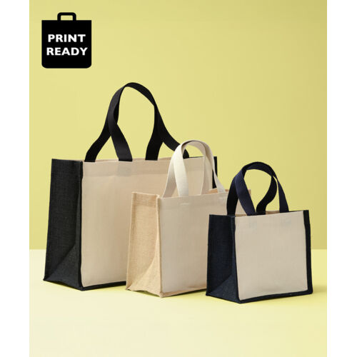 Jute canvas panel shopper Thumbnail