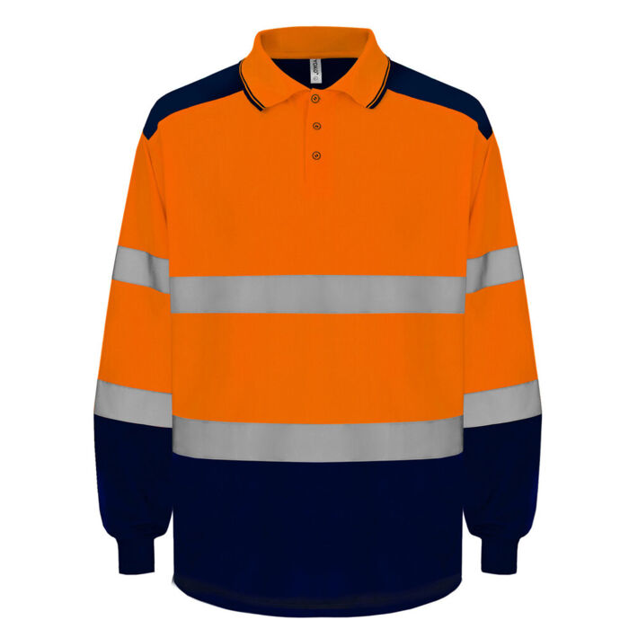Hi-vis two-tone long sleeve polo (HVJ330) Thumbnail