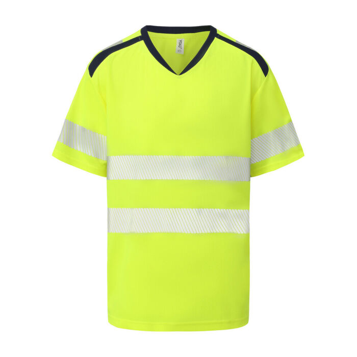 Hi-vis mandarin collar comfort trim t-shirt (HVJ430) Thumbnail