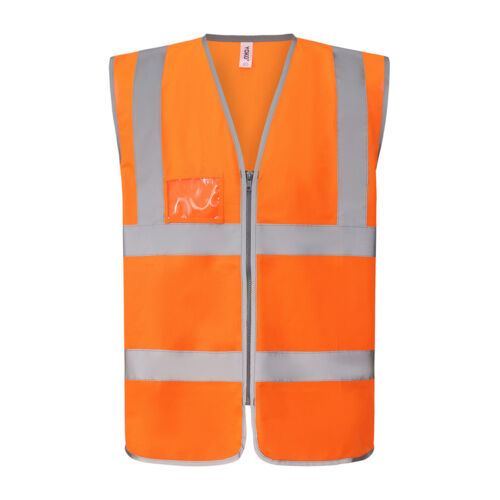 Hi-vis zip ID reflective border waistcoat (HVW103) Thumbnail