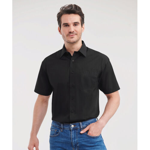 Short sleeve polycotton easycare poplin shirt Thumbnail