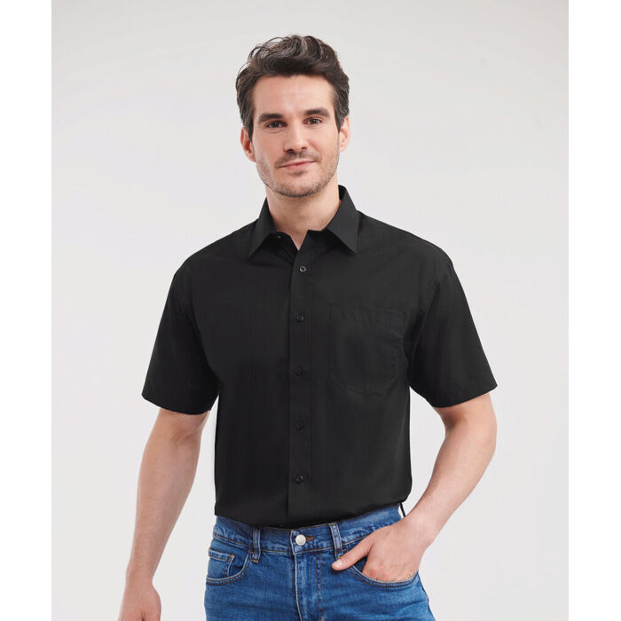 Short sleeve polycotton easycare poplin shirt Thumbnail