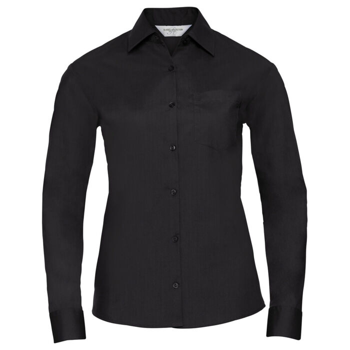 Women's long sleeve polycotton easycare poplin shirt Thumbnail