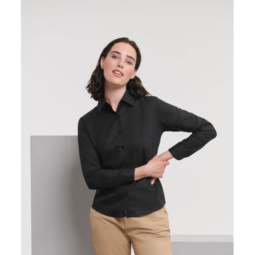 Women's long sleeve easycare Oxford shirt Thumbnail