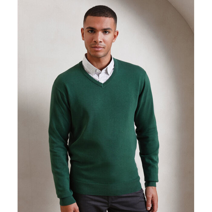 V-neck knitted sweater Thumbnail