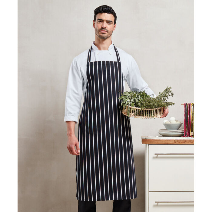 Striped bib apron Thumbnail