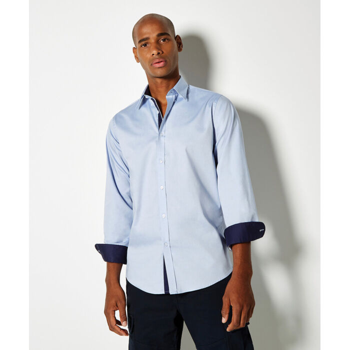 Contrast premium Oxford shirt (button-down collar) long-sleeved (tailored fit) Thumbnail