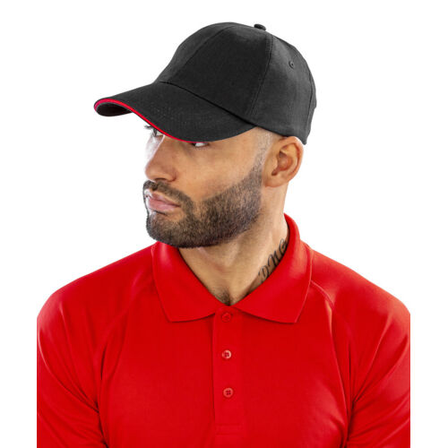 Brushed coton printers/embroiderers cap with sandwich peak Thumbnail