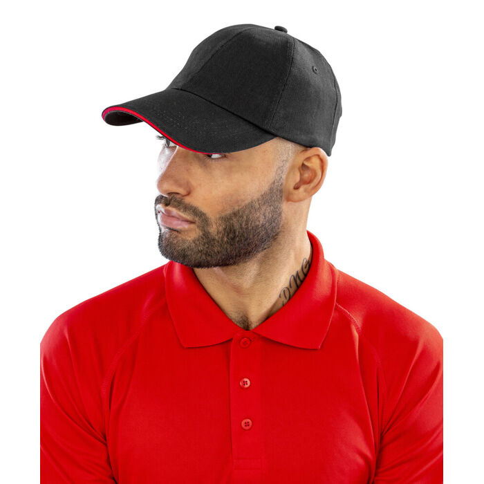 Brushed coton printers/embroiderers cap with sandwich peak Thumbnail