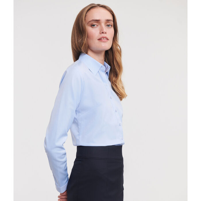 Russell Athletic Collection Ladies Long Sleeve Herringbone Shirt Thumbnail