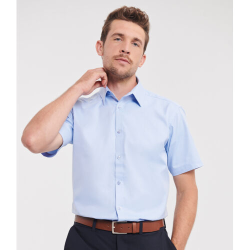 Russell Collection Short Sleeve Herringbone Shirt Thumbnail