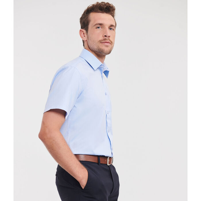 Russell Athletic Collection Short Sleeve Herringbone Shirt Thumbnail