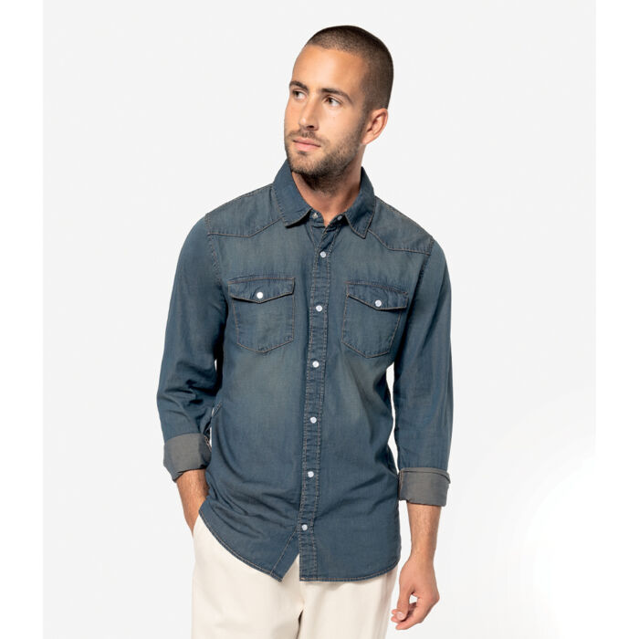 Kariban Long Sleeve Denim Shirt Thumbnail