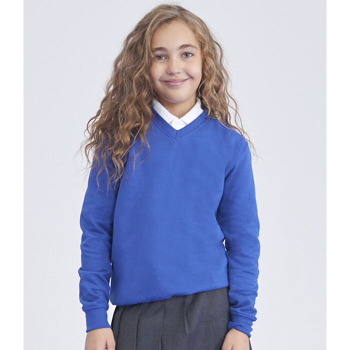 AWDis Academy Kids V Neck Sweatshirt Thumbnail