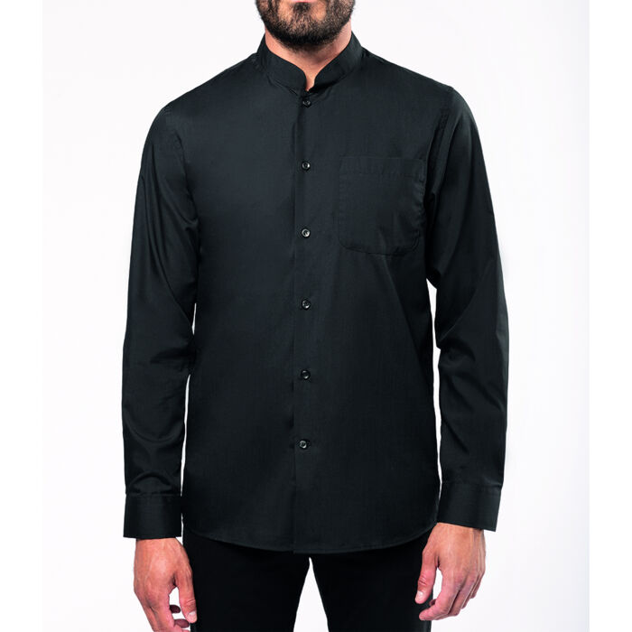 Kariban Long Sleeve Mandarin Collar Shirt Thumbnail