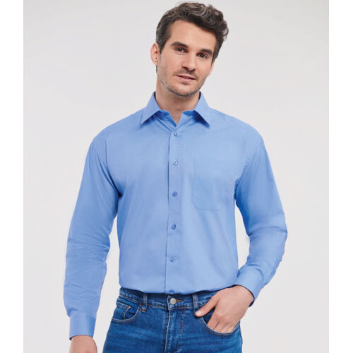 Russell Collection Long Sleeve Easy Care Poplin Shirt Thumbnail