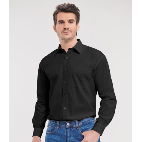Russell Collection Long Sleeve Easy Care Cotton Poplin Shirt Thumbnail