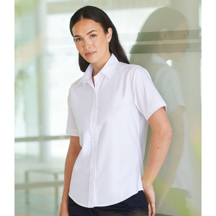 Henbury Ladies Short Sleeve Classic Oxford Shirt Thumbnail