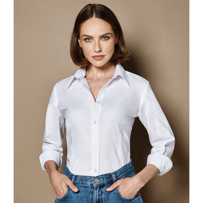 Kustom Kit Ladies Long Sleeve Tailored Workwear Oxford Shirt Thumbnail