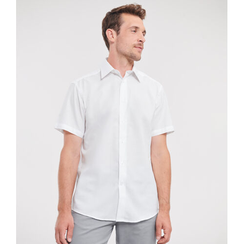 Russell Collection Short Sleeve Tailored Oxford Shirt Thumbnail