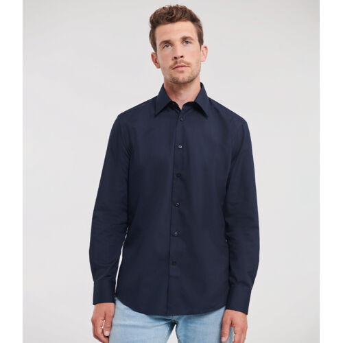 Russell Collection Long Sleeve Tailored Poplin Shirt Thumbnail