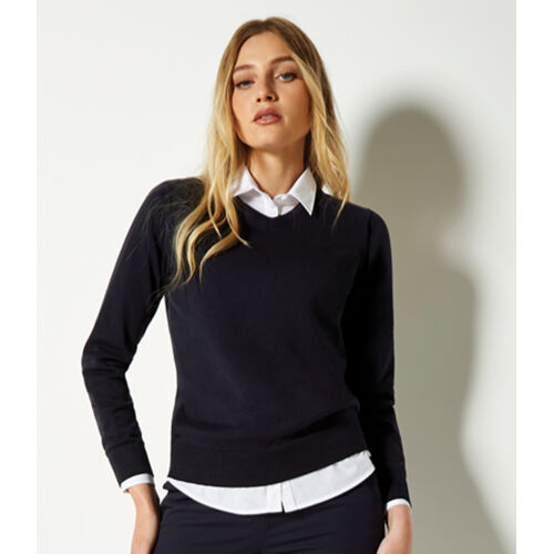 Kustom Kit Ladies Arundel Cotton Acrylic V Neck Sweater Thumbnail