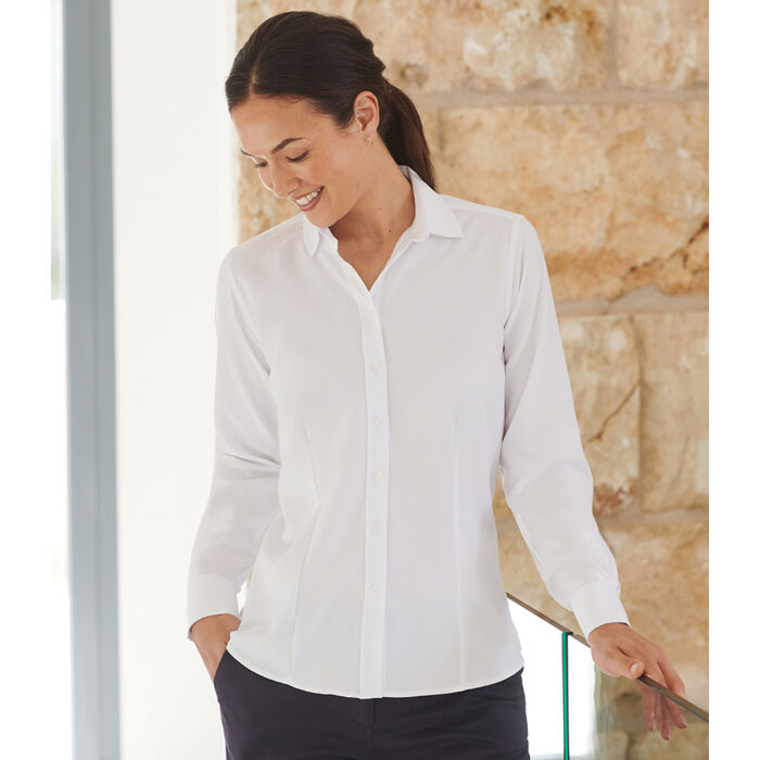 Henbury Ladies Long Sleeve Wicking Shirt Thumbnail