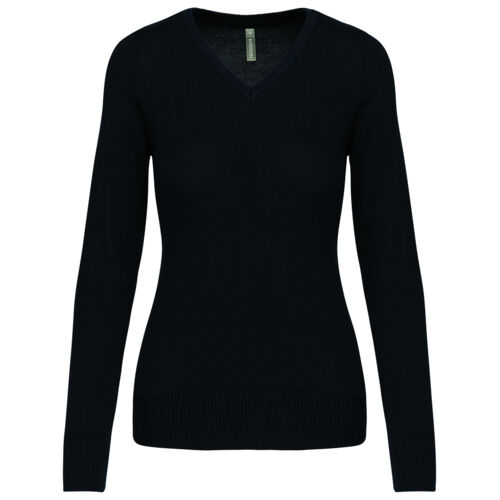 Kariban Ladies Cotton Acrylic V Neck Sweater Thumbnail