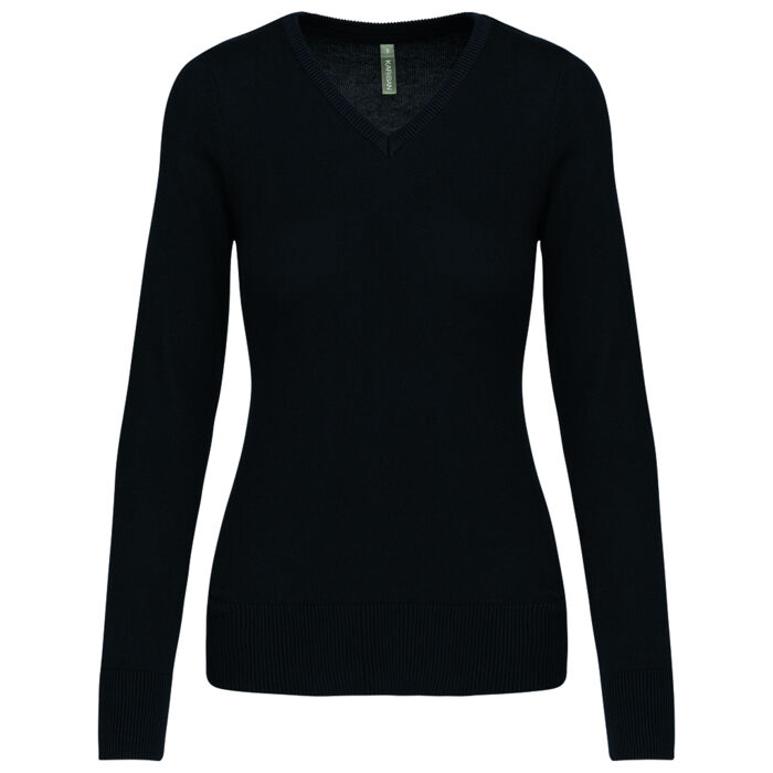 Kariban Ladies Cotton Acrylic V Neck Sweater Thumbnail