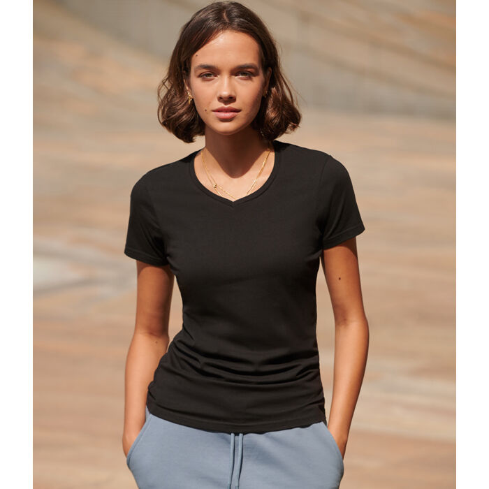 SF Clothing Ladies Feel Good Stretch V Neck T-Shirt Thumbnail