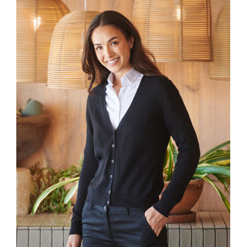 Henbury Ladies Lightweight V Neck Cardigan Thumbnail
